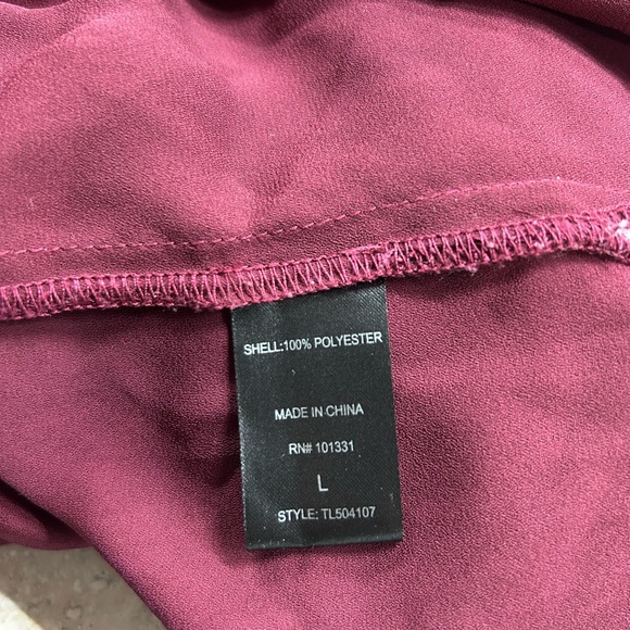 Charlotte Russe Maroon Lace-Up Blouse - Picture 5 of 6